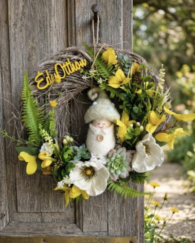 Gomba baby ajtódísz