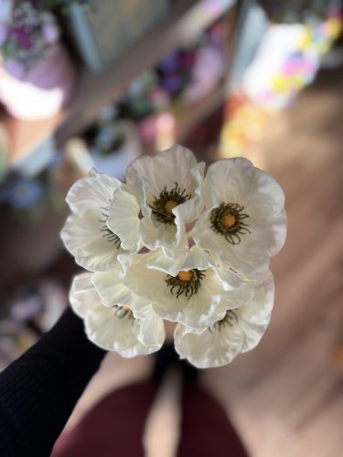 Gumi mákvirág fehér köteg