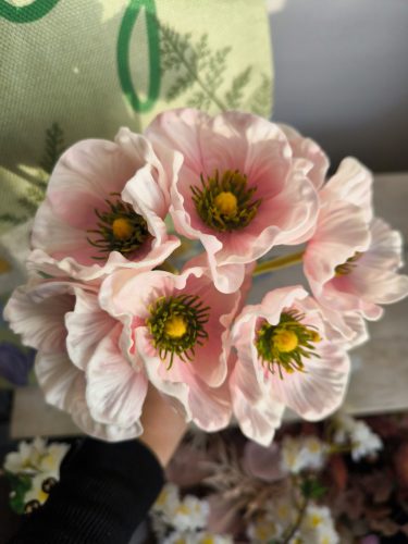 Gumi mákvirág köteg rózsaszin