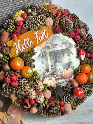 Hello fall ajtódísz