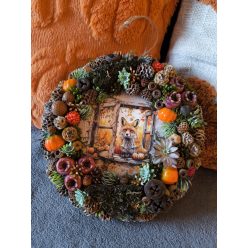 Kisebb őszi ajtódísz rókás