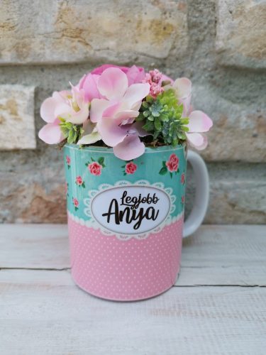 Legjobb anya bögre virágos