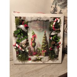 Merry Grinchmas világító fali dísz, ajtódísz