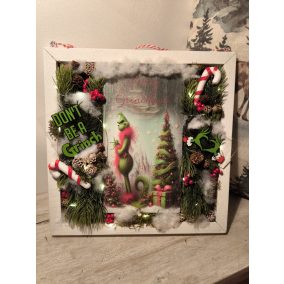 Merry Grinchmas világító fali dísz, ajtódísz
