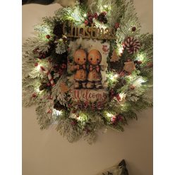 Mézi világítós ajtódísz