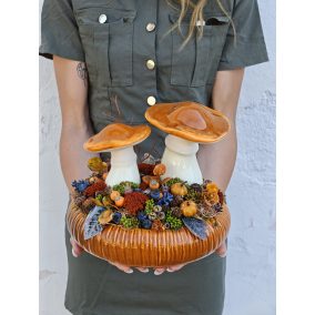 Őszi gombaliget tál
