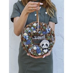 Őszi panda ajtódísz
