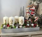 Télapós rénszarvasos adventi tál