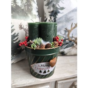 Zöld adventi tál