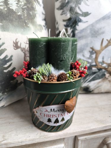 Zöld adventi tál