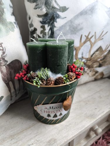 Zöld adventi tál