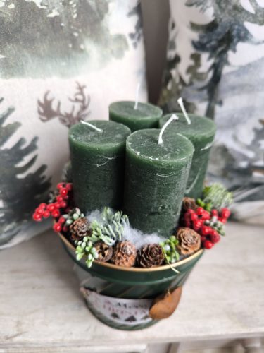 Zöld adventi tál