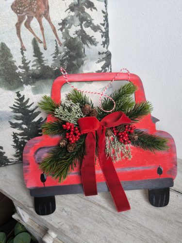 Autós karácsony ajtódísz